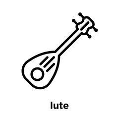 lute icon isolated on white background