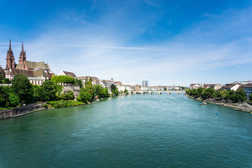 Fototapeta premium Rhine river in Basel, Switzerland
