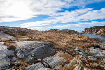 scenic fjord coastline in the south of Norway, Europe