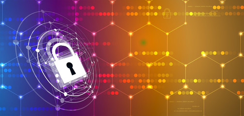 Technology security concept. Modern safety digital background