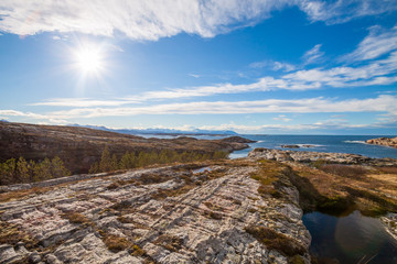 Fototapeta na wymiar scenic fjord coastline in the south of Norway, Europe