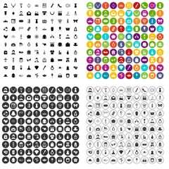 100 glamour icons set vector in 4 variant for any web design isolated on white
