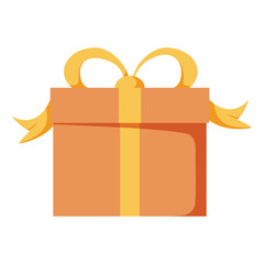 Vector gift box or holiday present package celebration illustration, giftbox icon. Fun party with gifts or shop bonus.