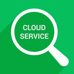 Cloud Networking Concept: Magnifying Optical Glass With Words Cloud Service