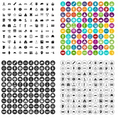 100 government icons set vector in 4 variant for any web design isolated on white