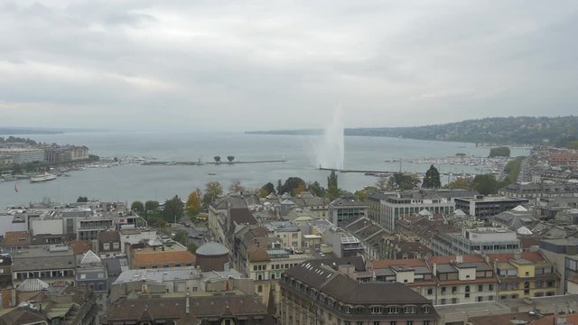 Cityscape of Geneva and the Lake Geneva