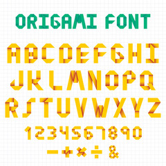 Origami alphabet font vector eps 10.