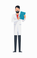 Doctor with Folder Icon Vector Illustration