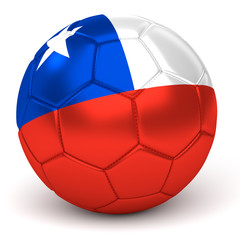 Soccer Ball With Chilean Flag 3D Render