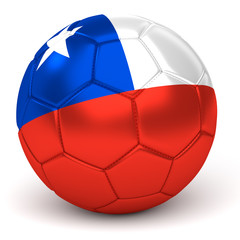 Obraz premium Soccer Ball With Chilean Flag 3D Render