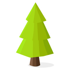 Fototapeta premium Green Christmas Tree with Heavy Dark Brown Trunk