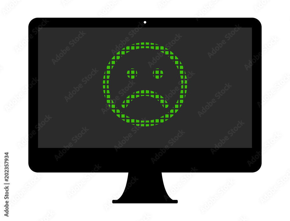 Sticker Pixel Icon PC - Unzufriedener Emoji