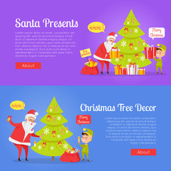 Poster of Santa Presents and Xmas Tree Decor.