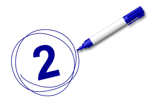 blauer Filzstift kreist ein - 2