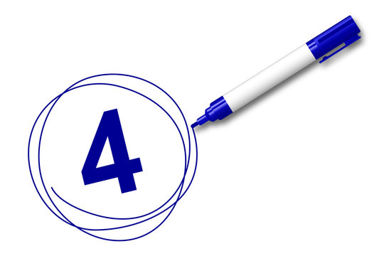 blauer Filzstift kreist ein - 4