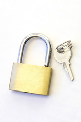 image of an opened lock and a key