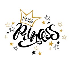 Little Princess. Lettering. Design for printing. Vector.