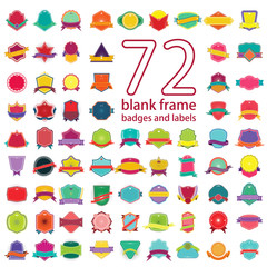 Set of blank retro vintage badges and labels. Vector illustratio