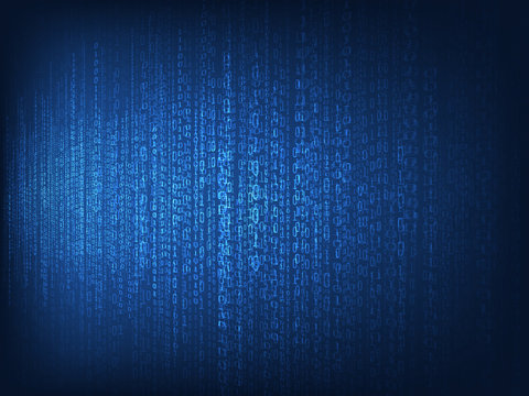 Blue binary code background.