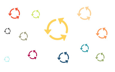 Viele bunte Aktualisierungszeichen