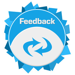 Feedback Blue Squares Text 