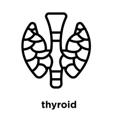 thyroid icon isolated on white background - obrazy, fototapety, plakaty