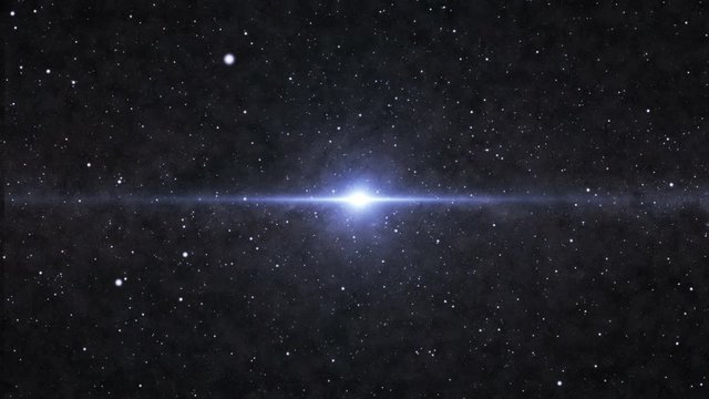 4K Star field with flare light in the center. Motion graphic and animation background.
