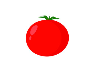Red tomato vegetable logo icon in flat style. Red tomato icon logo.