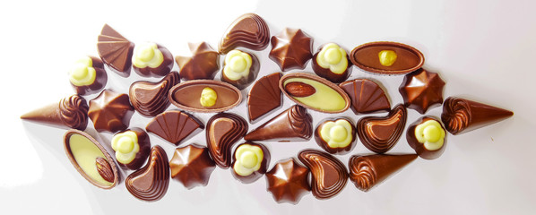 Assortment bonbons with nuts.