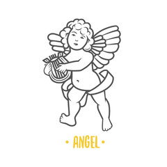 Angel god. Vector illustration.