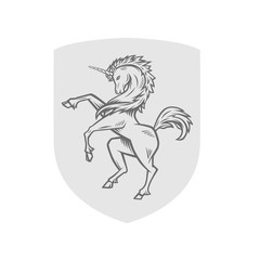 Vector image of heraldic unicorn.