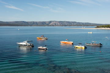 Fototapeta na wymiar Boats on the Adriatic Sea, island of Brac, Croatia