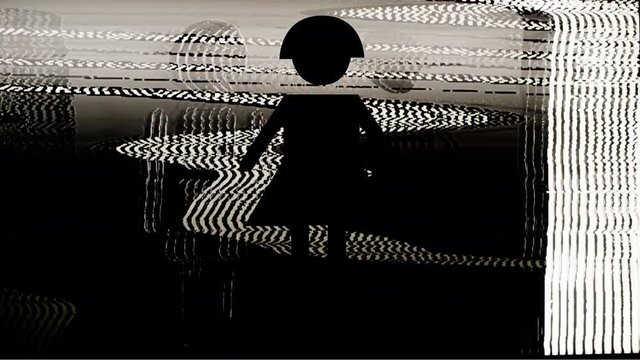 a sequence made from different graphic images of female signage. this version has intentional overlayed video distortion and glitch effects.