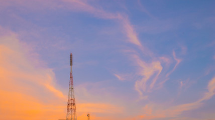 Obraz premium Sky colors and beautiful clouds in the evening and communication
