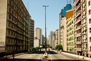 Construction landscape around high Costa e Silva in the city of São Paulo - Brazil