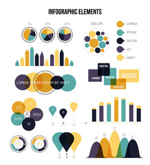 Eco Hipster Green Infographic Vector Statistic Graphic Chart Set. Circular Bar, Pie Chart, Diagram Business Template, Education, Label. Annual Concept, Communication Data Develoment Inforgaphics.