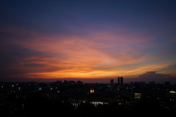 Fototapeta na wymiar Overview cityscape with in twilight open sky. Bangkok city, Thailand.