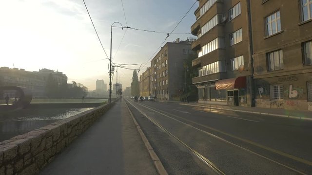 Obala Kulina bana street and Festina Lente Bridge