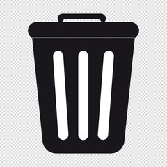 Abfalleimer Icon - Vektor Illustration - Freigestellt auf transparentem Hintergrund