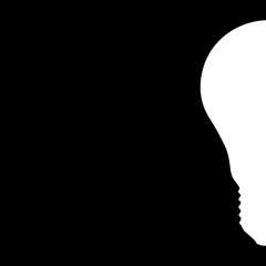 Силуэт лампочки для обозначения идей. Оригинальные абстрактные векторные иллюстрации.