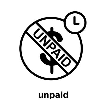 Unpaid Icon Isolated On White Background