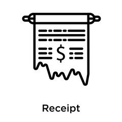 Receipt icon isolated on white background