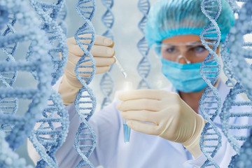 Doctor does DNA testing .