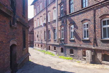 Traditional old brick houses in Zabrze