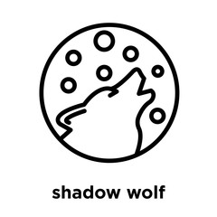 Obraz premium shadow wolf icon isolated on white background