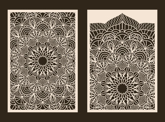 Floral oriental pattern with damask, arabesque and floral elements. Abstract ornament for background. Pattern suitable for laser cutting, plotter cutting or printing. Vector