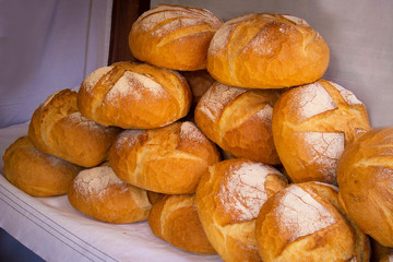 Freshly baked bread on the table