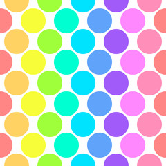 Rainbow, polka dot background. pattern.  Vector illustration.
