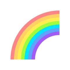 Rainbow, quarter of the arc. Colored flat icon. Vector illustration.
