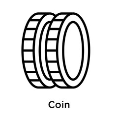 Fototapeta na wymiar Coin icon isolated on white background